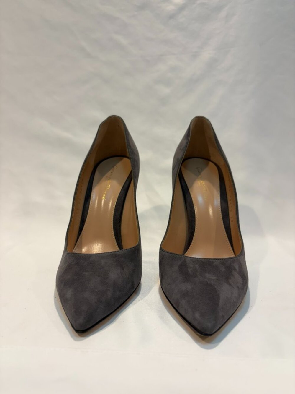 Gianvito Rossi Gray Suede Pointed Toe Stiletto Pump Slip On Women’s Heels EU 39